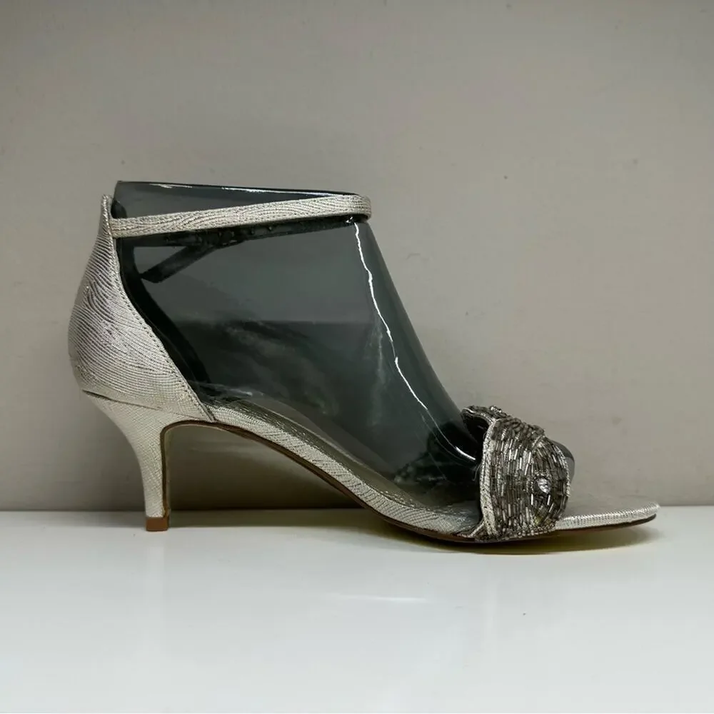 NWB | Adrianna Papell | Aerin Dress Sandal | Pearl Wave Metal | 6.5 M US